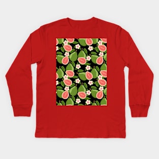 Guava Pattern Kids Long Sleeve T-Shirt